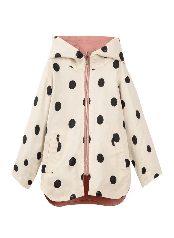 Mud Kingdom Baby Girls Reversable Jacket with Hood Cute Dots Outerwear Pink 18-24 Months - Image 1