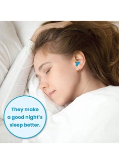 HaHaHai 6 Pairs Noise Cancelling Earplugs for Sleeping Soft Reusable Moldable Silicone Ear Plugs for Swimming Snoring Travel Study (Blue)  - Image 2