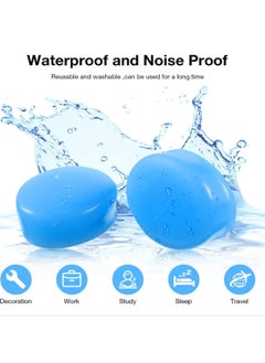 HaHaHai 6 Pairs Noise Cancelling Earplugs for Sleeping Soft Reusable Moldable Silicone Ear Plugs for Swimming Snoring Travel Study (Blue)  - Image 4