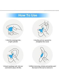 HaHaHai 6 Pairs Noise Cancelling Earplugs for Sleeping Soft Reusable Moldable Silicone Ear Plugs for Swimming Snoring Travel Study (Blue)  - Image 5