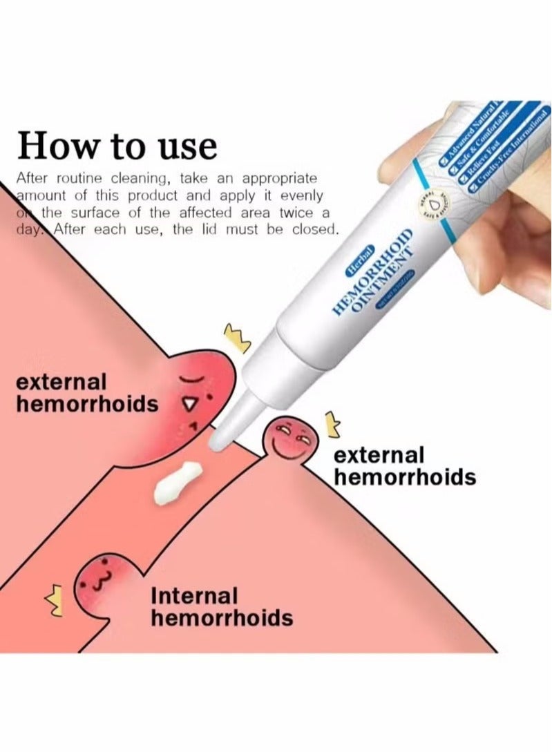Hemorrhoid Treatment All Natural Fast Relief Hemorrhoid Cream Healing Formula, 0.7 Oz/20g Tube