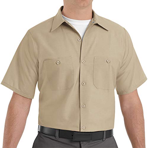 Red Kap Mens Short Sleeve Industrial Work Shirt, Khaki, Large US - Image 4