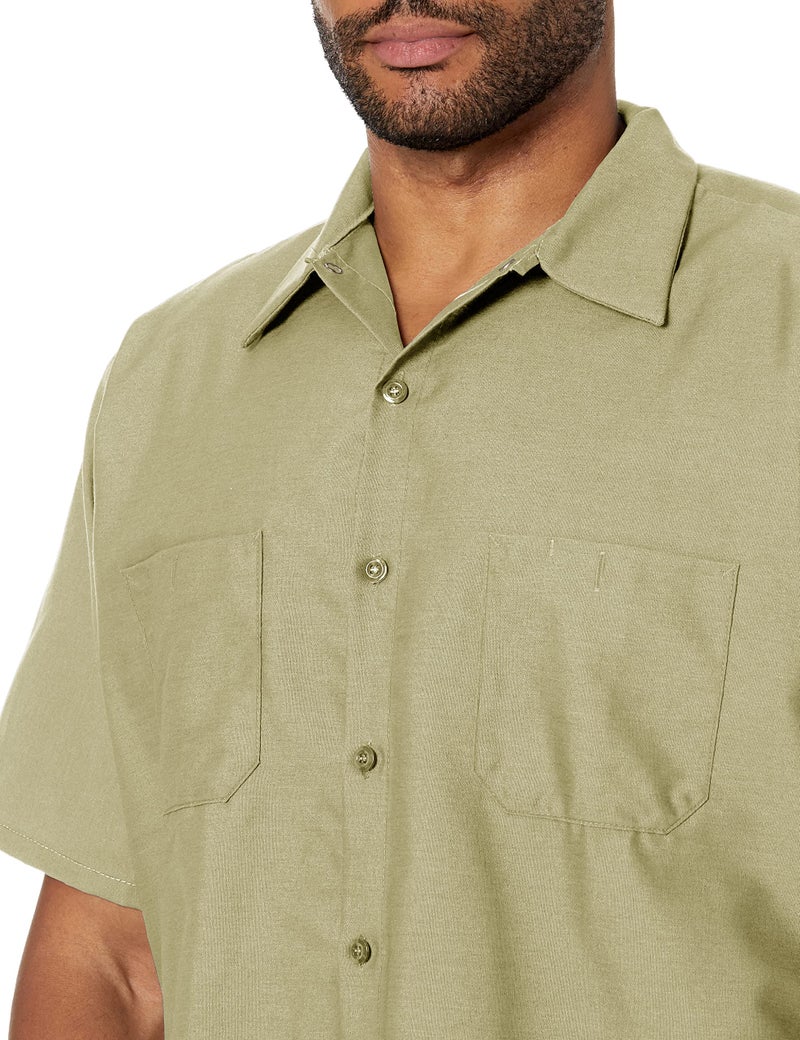 Red Kap Mens Short Sleeve Industrial Work Shirt, Khaki, Large US - Image 3