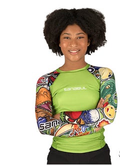 Sanabul  SB KIDS RASH GUARD DINO JUNGLE GREEN X LARGE  - Image 1