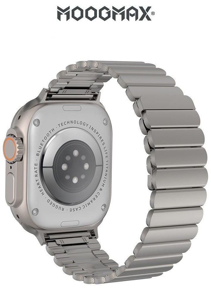 MOOGMAX - MoogMax (2nd Gen) ultra watch. IPX6 Water-resistant watch ultra. Smart touch watch with gesture-based call answering & answering from the watch using the built-in mic. smart watch ultra with a watch mobile app. Smart sports watch with all fitness measurements. smartwatch with wireless charging. Silver - Image 1