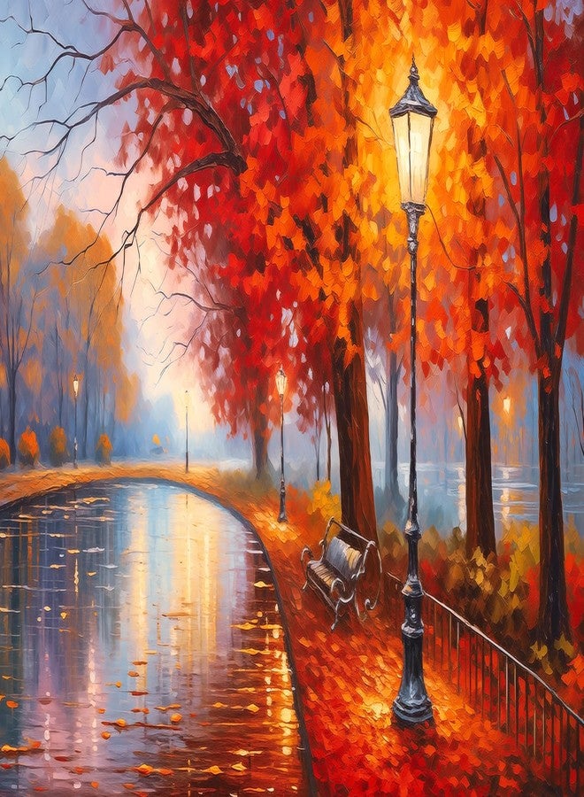 1000 Piece Puzzles for Adults, Maple Park Puzzle 1000 Pieces Puzzles for Adults 1000 Pieces Autumn Park Jigsaw Puzzles for Adults Teens Seniors Fall Scene Challenging Puzzle Game