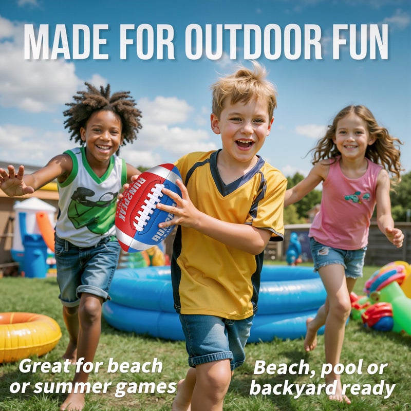 Run2Peak Light Soft Mini Football For Kids Toddler - 8"" Pu Leather And Foam Layer Small Footballs - Safe Lightweight Indoor Outdoor Beach Water Pool Sports Toys Ball For Summer Outside Games Play - Image 4