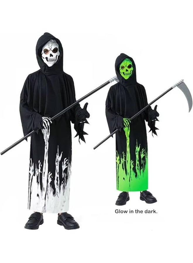 Home Smart Grim Reaper Costume Dress for Boys and Girls Halloween Fancy Dress for Stage Performance Event Party - Image 3