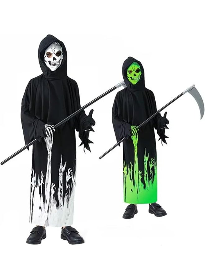 Home Smart Grim Reaper Costume Dress for Boys and Girls Halloween Fancy Dress for Stage Performance Event Party - Image 1