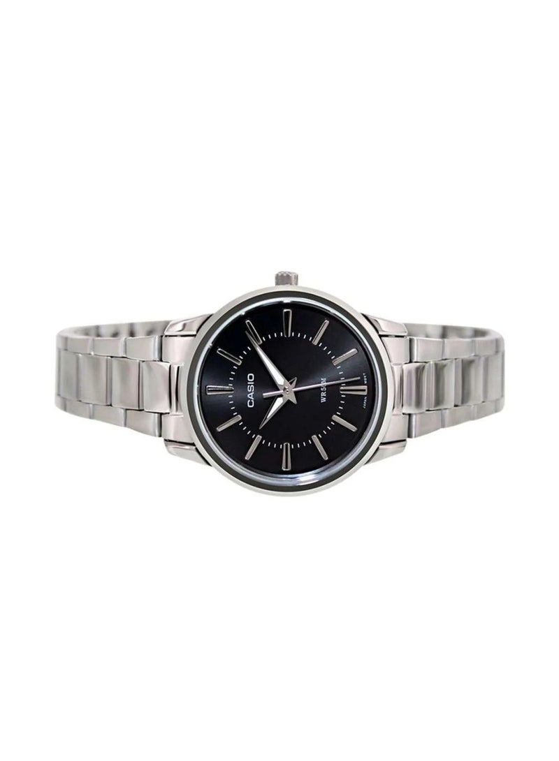 CASIO Enticer Analog Women’s Watch LTP‑1303DD‑1AVDF, 35.5 mm Black Dial, Ion‑Plated Stainless Steel Case & Silver Stainless Steel Bracelet, 50 m WR - Image 2