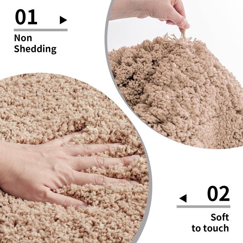 Disolla Beige Bathroom Rug 17x24 - Non-Slip Plush Small Bath Mat, Highly Absorbent & Ultra Soft Fluffy Floor Mat, Machine Washable for Shower and Tub - Image 4
