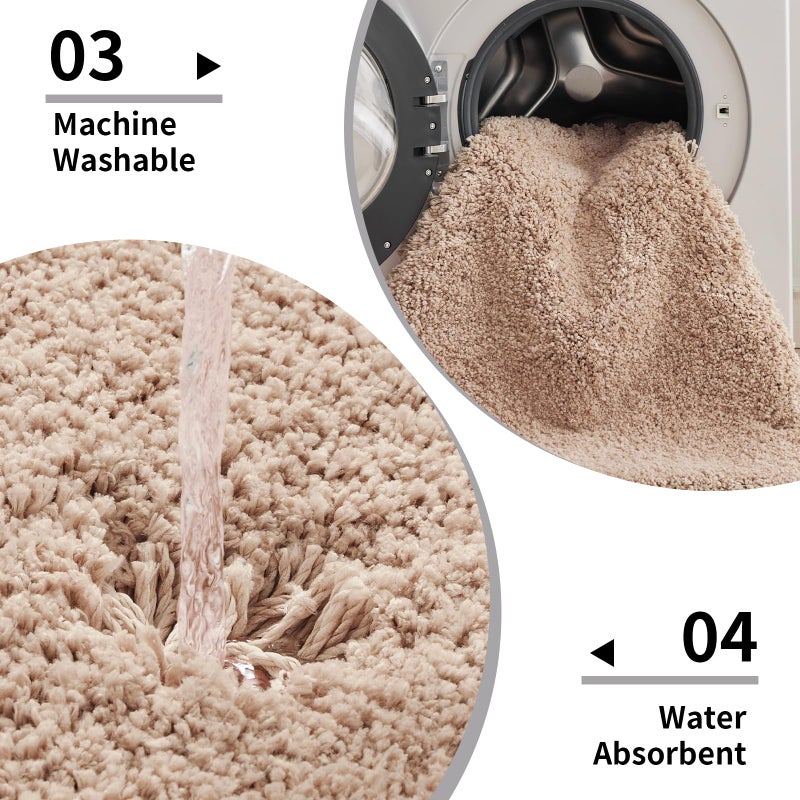 Disolla Beige Bathroom Rug 17x24 - Non-Slip Plush Small Bath Mat, Highly Absorbent & Ultra Soft Fluffy Floor Mat, Machine Washable for Shower and Tub - Image 5