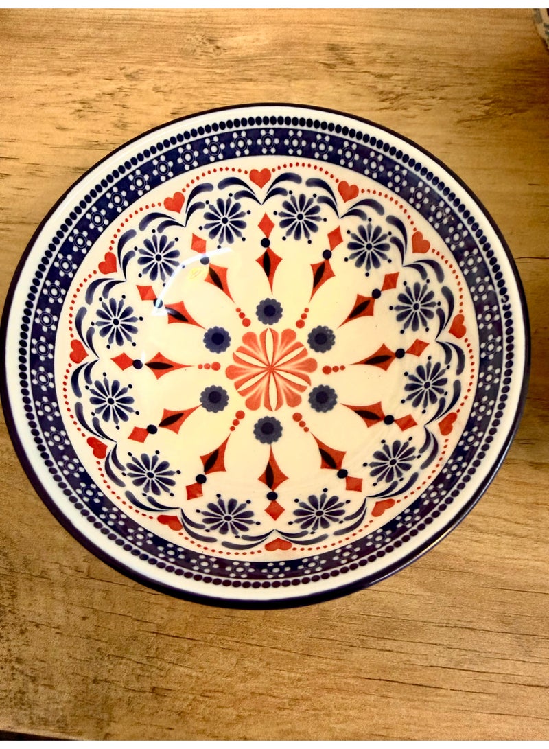 6-Piece Porcelain Decorative Bowls Set, Assorted Mediterranean Patterns - Image 3