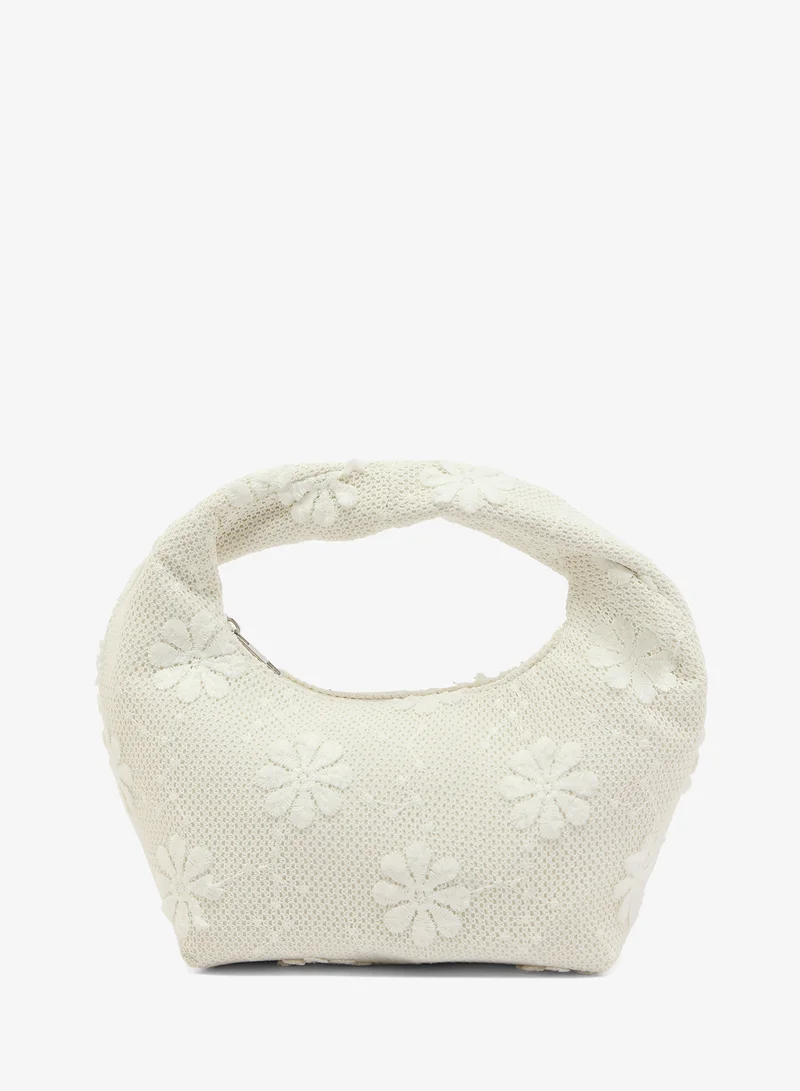 GLAMOROUS Woven Grab Floral Print Hugo Bag