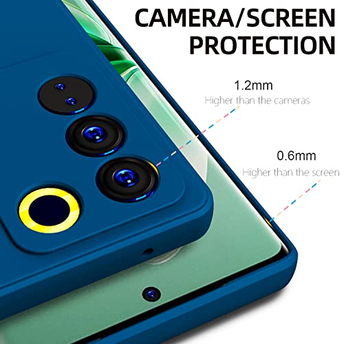 KAPA Matte Protective Lens Flexible Back Cover for Vivo V27 (5G) / Vivo V27 PRO (5G) | Slim Silicone with Soft Lining Shockproof Full Body Bumper Case (Blue) - Image 3