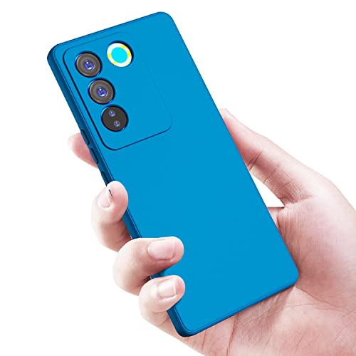 KAPA Matte Protective Lens Flexible Back Cover for Vivo V27 (5G) / Vivo V27 PRO (5G) | Slim Silicone with Soft Lining Shockproof Full Body Bumper Case (Blue) - Image 5