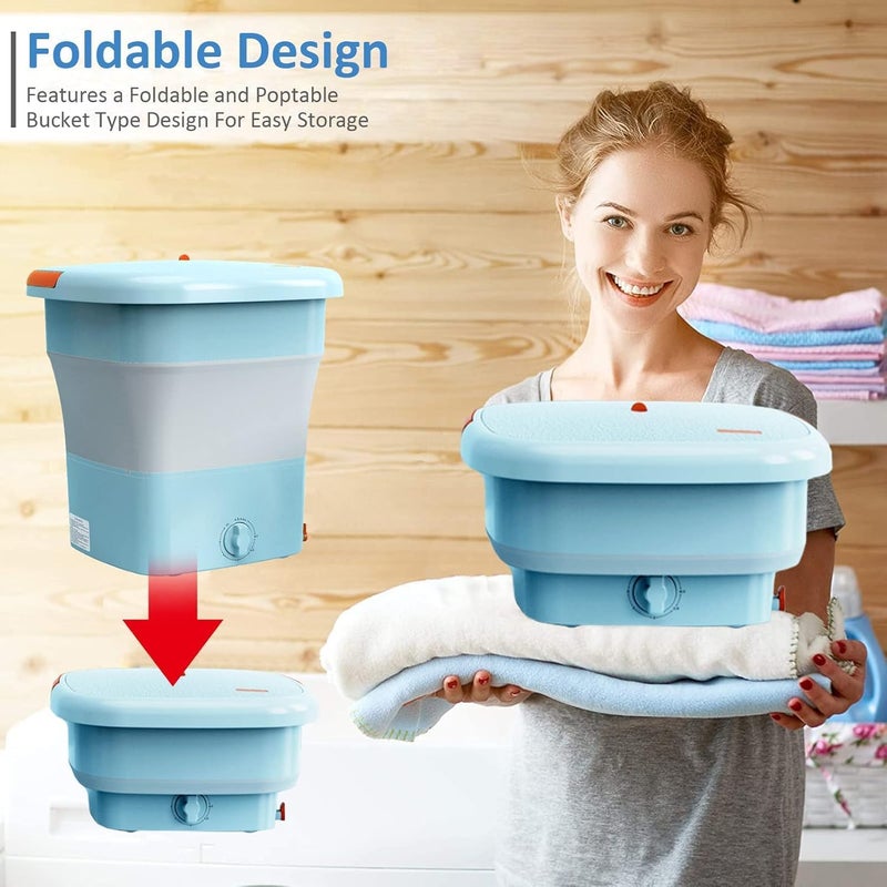 TDOO 12L Folding Clothes Washing Machine, Portable Mini Automatic Home Travel Washing Machine, Lightweight Underwear Washer for Apartment, Laundry, Camping, RV, Travel, Underwear, Personal, Baby - Image 3