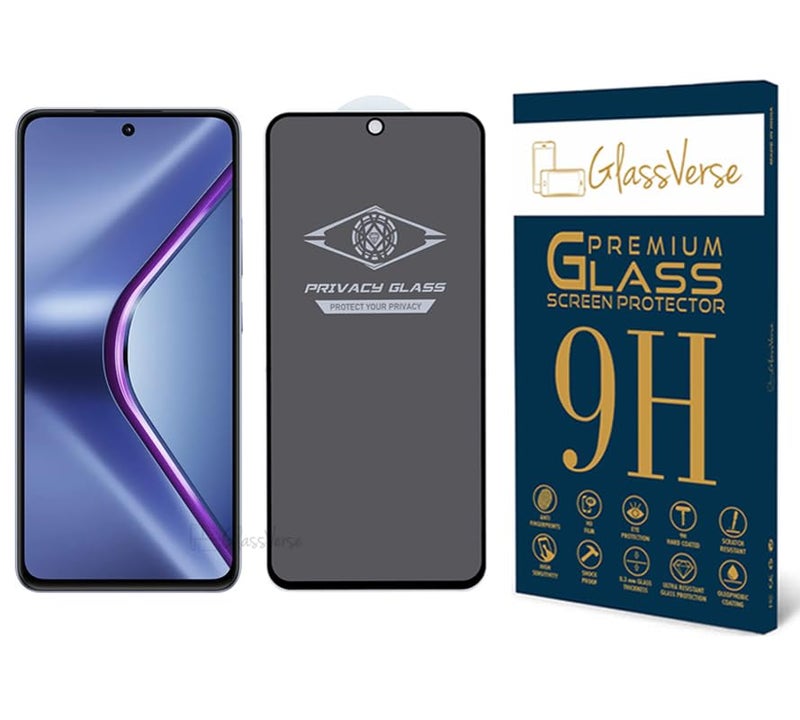 GlassVerse Ultra Privacy Tempered Glass For Oppo K13 5G (PACK OF 1) with Free Installation Kit. Edge To Edge. (In-Screen FingerPrint Lock will not work with the Privacy Guard) - 6.67 inch - Image 1