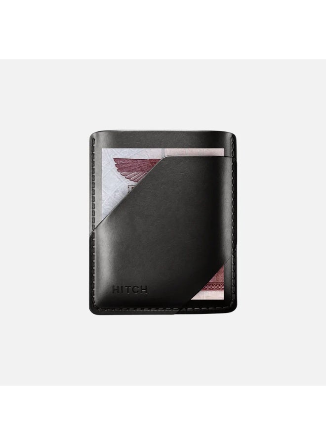 Hitch Simple Cardholder - Natural Genuine Leather - Black - Image 2