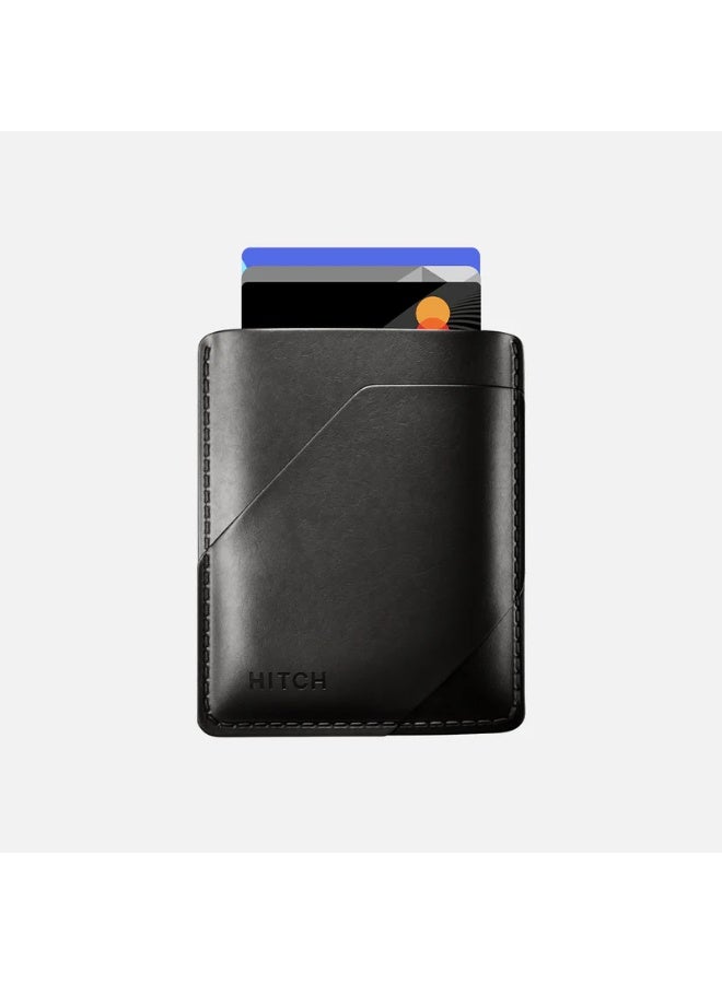 Hitch Simple Cardholder - Natural Genuine Leather - Black - Image 1