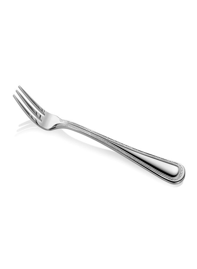 نيو ستار فود سيرفيس مجموعة شوك محار من الفولاذ المقاوم للصدأ 18/0 من نيو ستار فود سيرفيس، بنمط خرز، مقاس 6 بوصات، 12 قطعة - Image 2