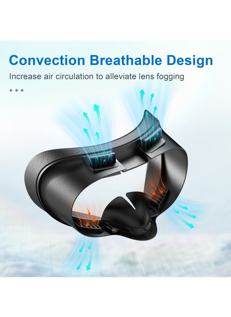 STARTRC GAMES VR Facial Interface and Face Pad for Meta Quest 3S, Sweat-proof and Breathable, Replaceable Ice Silk Lycra & Sweat-Proof PU Leather Pad,with Air-Circulation Design Facial Interface Accessories for Oculus Meta Quest 3S  - Image 3
