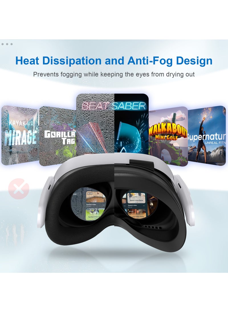 STARTRC GAMES VR Facial Interface and Face Pad for Meta Quest 3S, Sweat-proof and Breathable, Replaceable Ice Silk Lycra & Sweat-Proof PU Leather Pad,with Air-Circulation Design Facial Interface Accessories for Oculus Meta Quest 3S  - Image 4