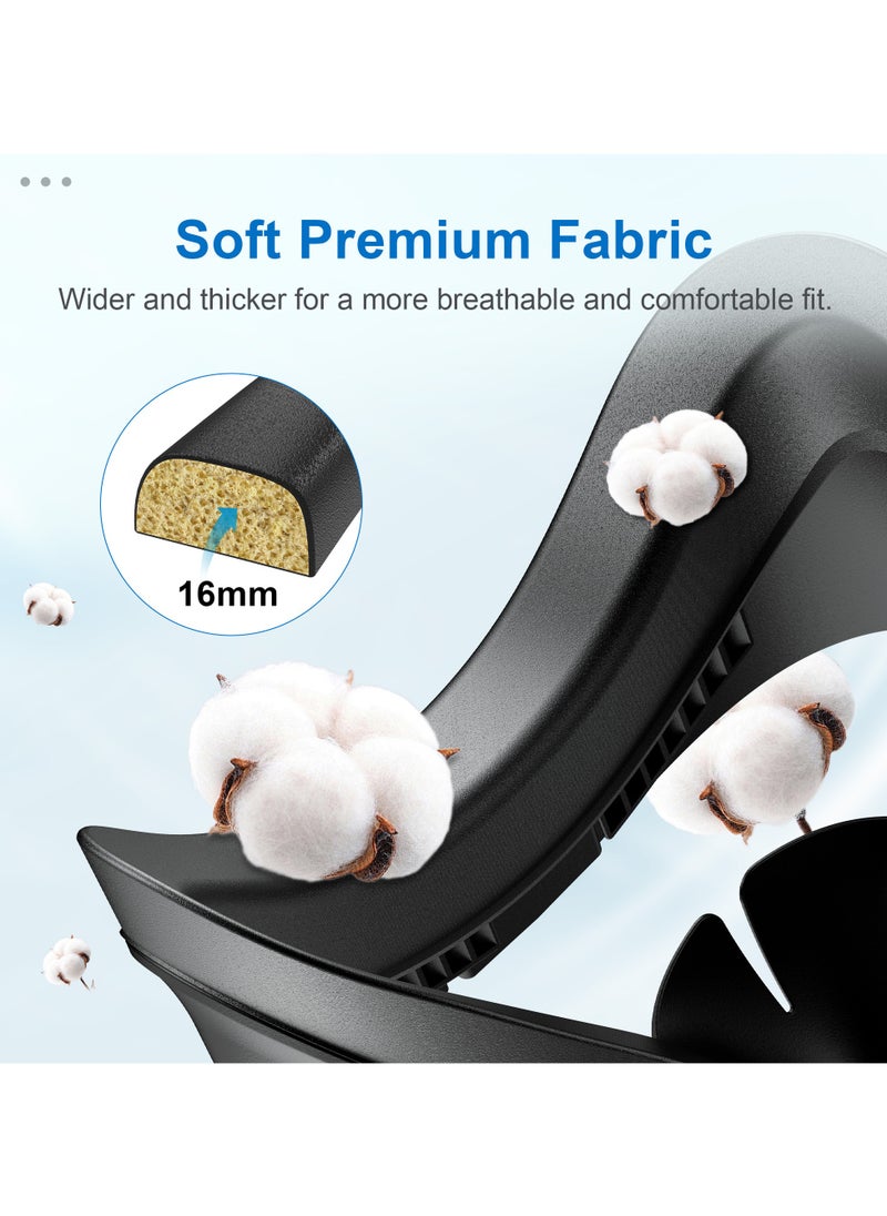 VR Facial Interface and Face Pad for Meta Quest 3S, Sweat-proof and Breathable, Replaceable Ice Silk Lycra & Sweat-Proof PU Leather Pad,with Air-Circulation Design Facial Interface Accessories for Oculus Meta Quest 3S