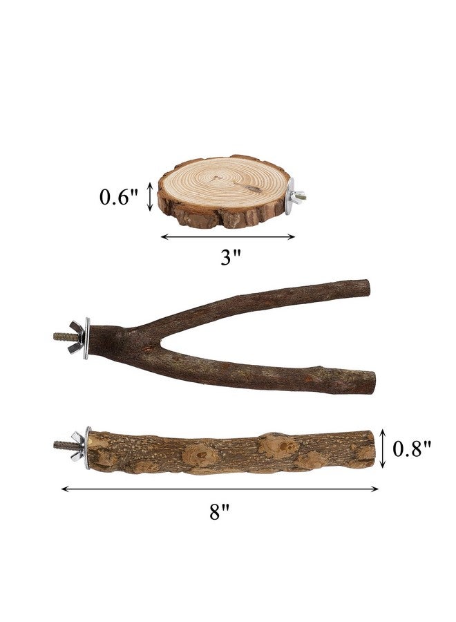 Mogoko Natural Wood Bird Perches Birdcage Stands Parrot Perch Stand Perch Platform Cage Accessories Cockatiel Toys for Budgies Parakeets Lovebirds - Image 2