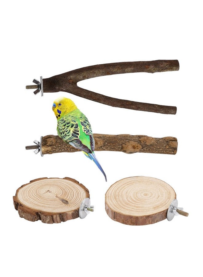 Mogoko Natural Wood Bird Perches Birdcage Stands Parrot Perch Stand Perch Platform Cage Accessories Cockatiel Toys for Budgies Parakeets Lovebirds - Image 1