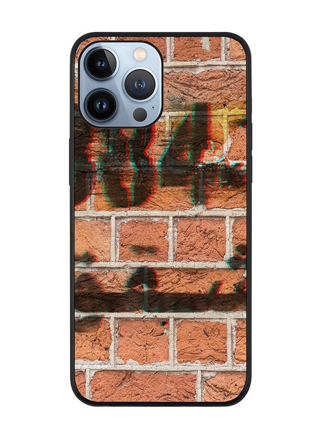 Stylizedd Rugged Black edge case for Apple iPhone 13 Pro Max Slim fit Soft Case Flexible Rubber Edges Anti Drop TPU Gel Thin Cover - Wall Stencil - Image 1