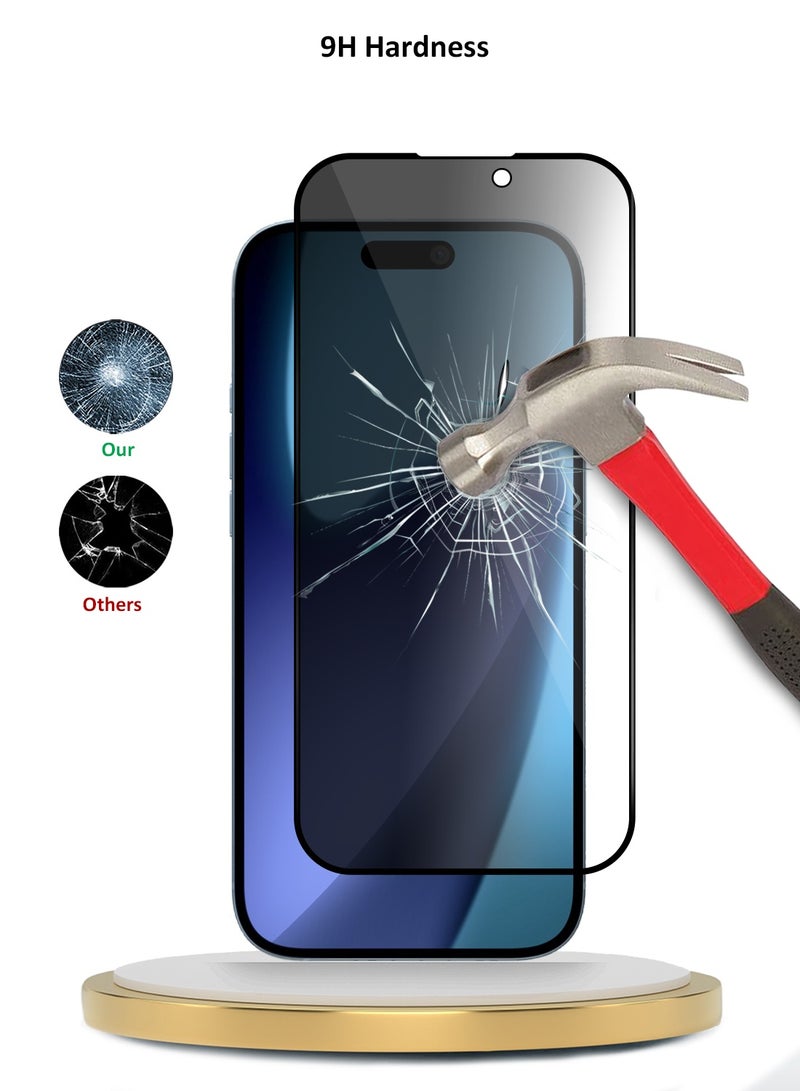 Wtech Apple iPhone 17 5G 2025 Premium E2E Series Privacy Full Glue Full Cover Tempered Glass Screen Protector (MSGECP) - Clear/Black - Image 3