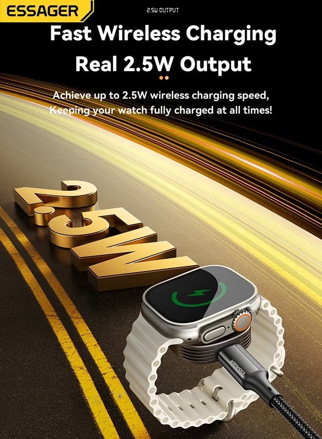 ESSAGER Magnetic Wireless Charger for Apple Watch, Fast Charging Dock, Compatible with All Apple Watch Models, Compact & Portable Design, Easy to Use, Convenient Charging Station for Home & Travel - Image 4