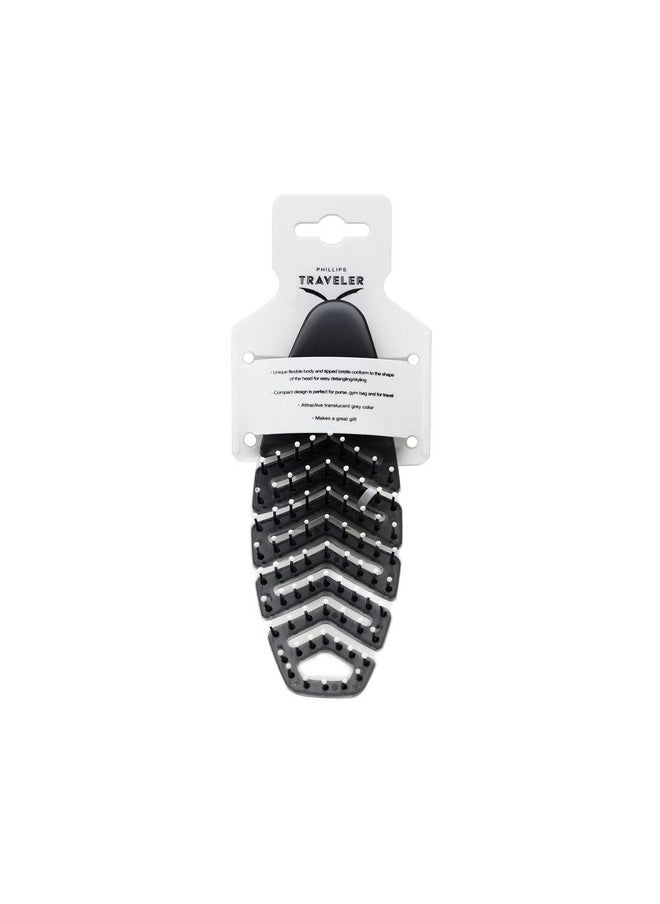 Phillips Brush Phillips Brush Traveler - Travel Purse Sized Hair Brush Flexible Vented Brush Beaded Tip Nylon Bristles for Detangling & Anti Static  - Image 4