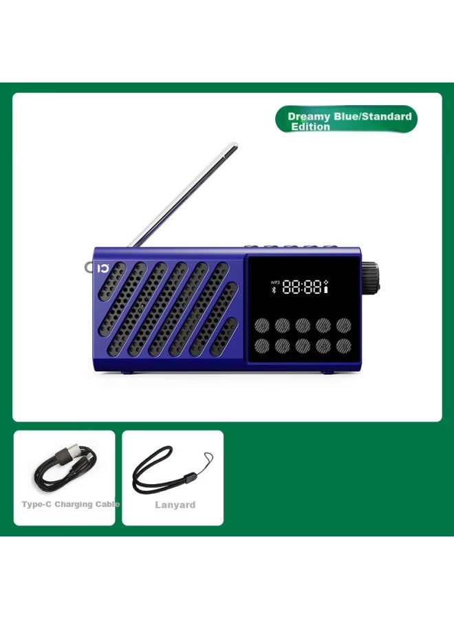 SHIDU F6 Portable Radio For Elderly, Simple Operation, Fm Radio With Memory Card Slot, Multifunctional All-in Audio Player For Opera Listening And News Broadcast, Dream Blue - Image 1