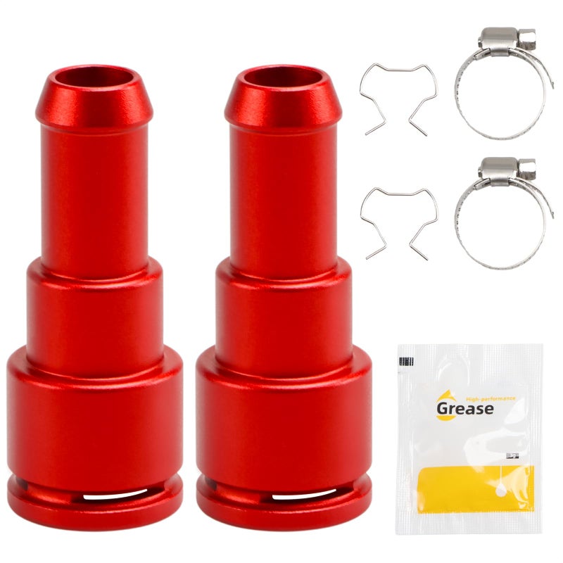 EVRBUL 2PCS Coolant Hose Connector 58 Heater Tube x 58 Coolant Hose Upgraded Aluminum Heater Core Hose Connector with Clamp Compatible with Chevy Cadillac GMC Ford Lincoln Replace 15119175 - Image 2