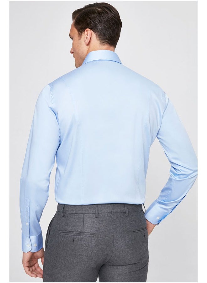 دي أس دامات Ds Damat Shirt Slim Fit Long Arm Blue  - Image 4