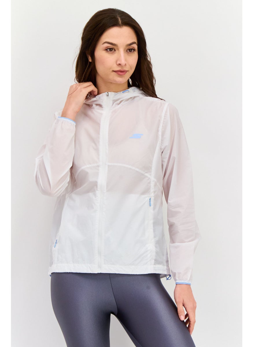 SKECHERS - Women Sportswear Fit Long Sleeve Training Hooded Jacket, White - Image 1