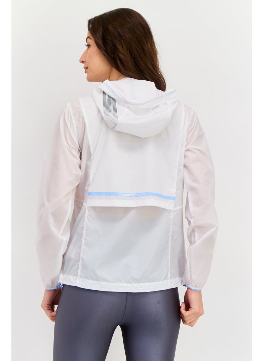 SKECHERS - Women Sportswear Fit Long Sleeve Training Hooded Jacket, White - Image 1