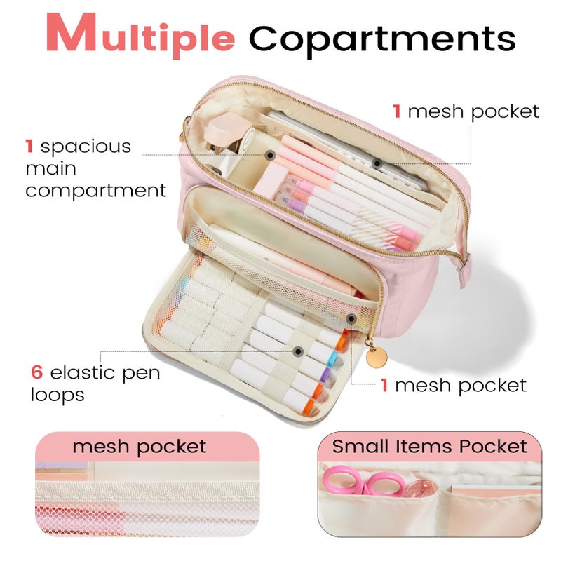 Sooez Large Pencil Case Pouch, Soft Pencil Bag with Zipper, Pen Bag Wide Opening, School Supplies Cute Pencil Case for Girls Boy Men Women, Black - Image 5