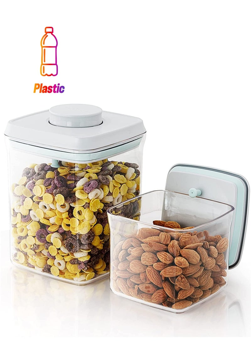 Pop Airtight Food Containers Kitchen Storage Containers with Lids Ideal for Cereal and Pantry Storage Includes Pantry Airtight Kitchen Containers Storage Set 500ml and 850ml Sizes Set of 2 - Image 1