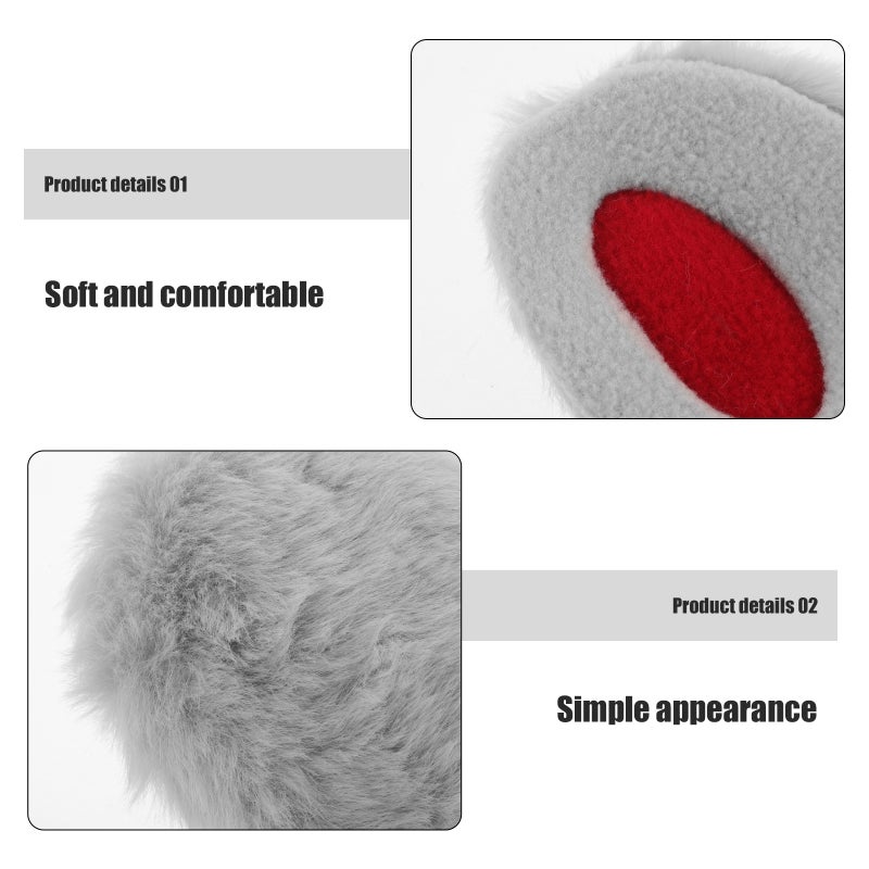 1 Pair Bandless Ear Muff Plush Ear Covers Winter Earmuff Cold Weather Ear Warmer Ear Protector For Women Men Outdoor Winter Grey - Image 3