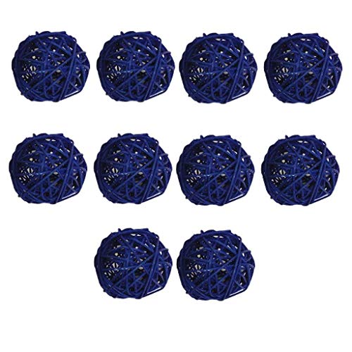 EBTOYS 10-Pack Wicker Balls Decorative Wicker Rattan Ball Vase Filler Wedding Baby Shower Festival Christmas Hanging Party Decoration - Blue - Image 4