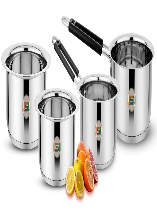 JSI Stainless Steel Induction ase Cookware Set of 4 Pcs - Tope/Milk Patila & Saucepan/Tea Pan (1600 ML & 2000 ML Each) 430 Magnetic Triply Base Cooking Set for Kitchen - Durable & Food Safe - Image 4