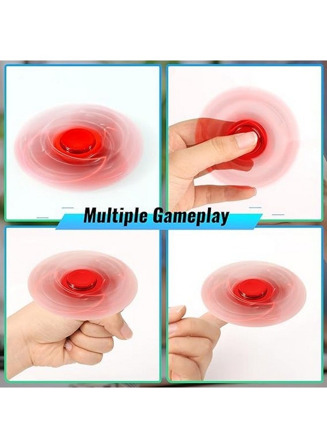 Premsons - Premsons® Hand Spinner Desk Toy - High Speed Smooth Finger Spin Sensory Fidget Stress Relief Game Play for Kids & Adults - Birthday Party Gift - Four Bearing - Red + Black Bearing - Image 1