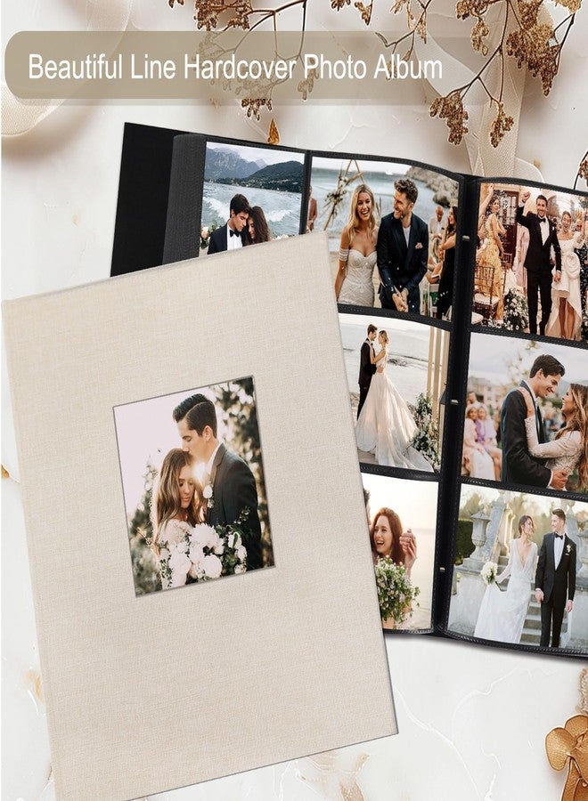 Artmag Fabric Photo Album 4x6 600 Large Capacity for Family Wedding Anniversary Linen Album Holds 600 Horizontal and Vertical Photos (600 Pockets, Beige) - Image 4