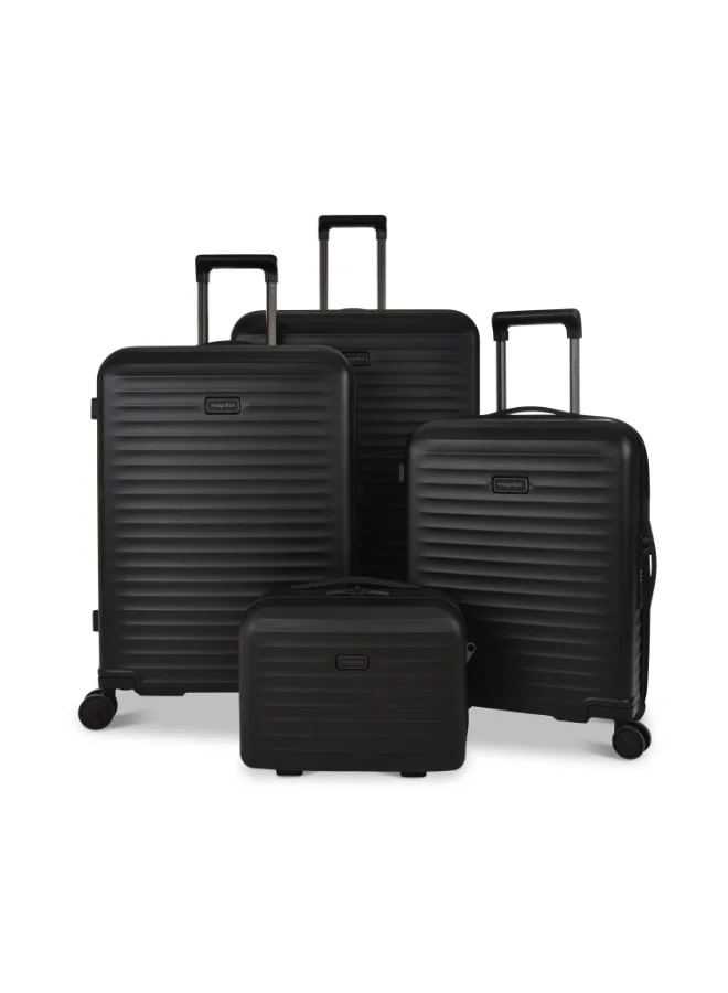 MAGELLAN Hard Shell Suitcase Set PC Trolley 4-Piece Luggage Set MH072-4P 14 20 24 28 Inch with TSA Lock USB Port 4 Double Spinner Wheels