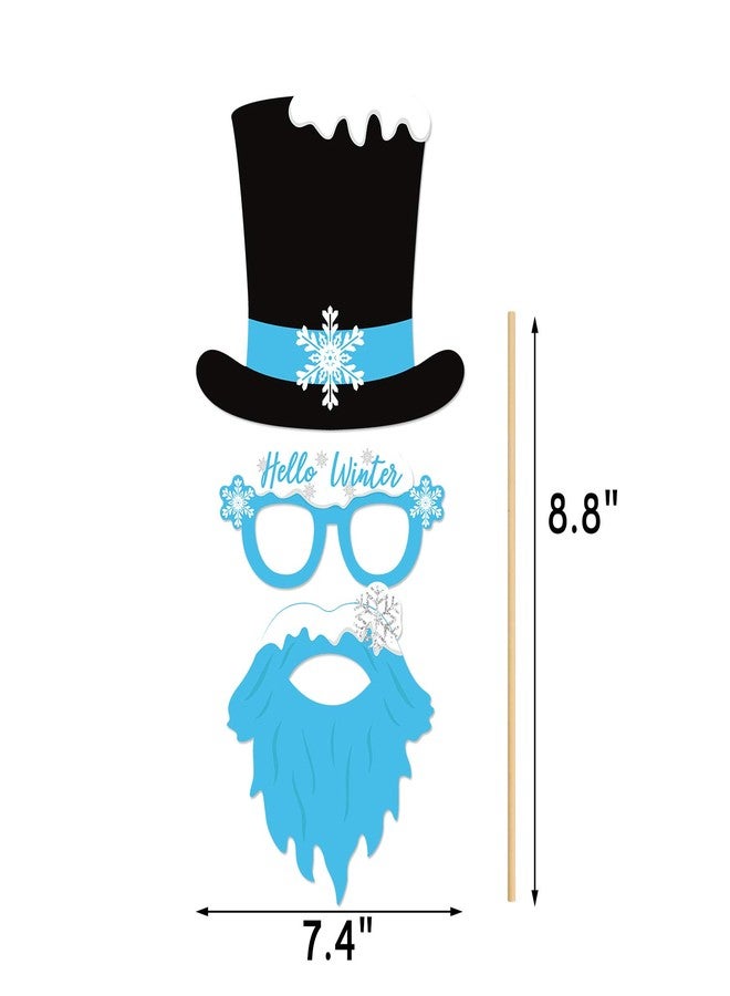 Bessmoso Snowflake Photo Booth Props 38 Pcs Frozen Party Decorations Winter Wonderland Party Favor for Holiday Party Christmas Party Supplies - Image 2