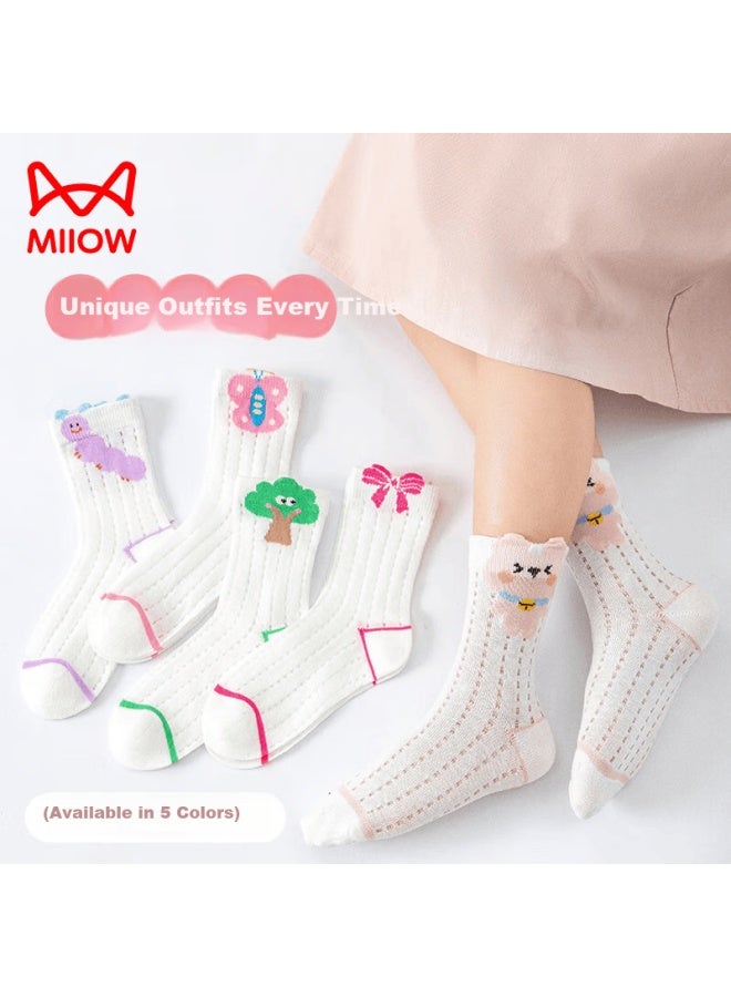 MIIOW Children's Socks For Girls Summer Thin Mid-calf Socks For Baby Girls, Casual Socks - Image 2