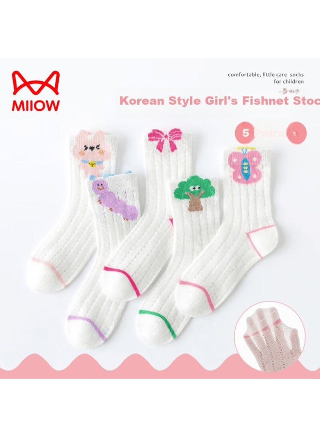 MIIOW Children's Socks For Girls Summer Thin Mid-calf Socks For Baby Girls, Casual Socks - Image 3
